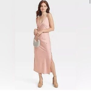 A New Day Women’s size M Dusty Pink Slip Dress with Rhinestone Embellishments